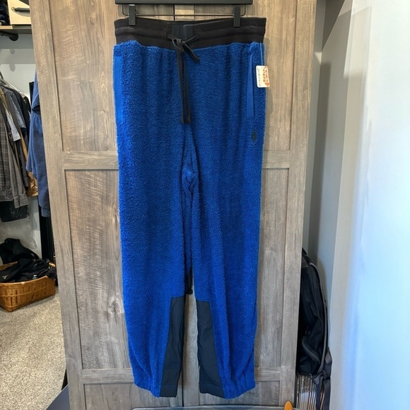 NWT Free People Movement Cuddle Up Fleece Pants Pull On Fuzzy Sweatpants blue - Picture 2 of 12